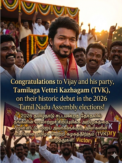 US Tamil Diaspora Applauds Vijay’s Victory; Urges Support for Sri Lankan Tamil Sovereignty
