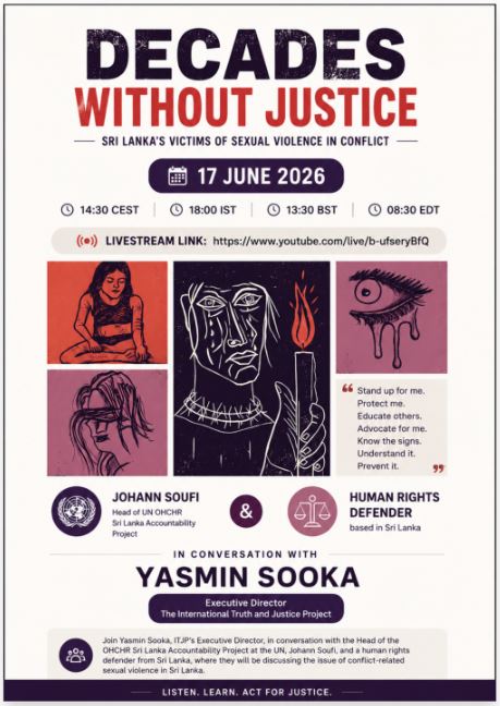 EVENT: Decades Without Justice – Sri Lanka’s Victims of Sexual Violence in Conflict
